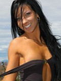 Trista Stevens - Trista strips off her sexy black body suit outdoors