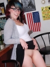 Horny tease Sabrina does not like to wear panties as she has a few drinks at the bar before getting naked