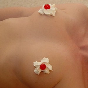 Want to lick whipped cream off my nipples?
