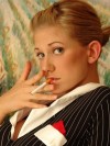 Dee being a rebellious blond teen showing her tits