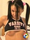 Spunky Angels - Watch as Lilly strips out of her cheerleader outfit