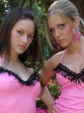 Kate & Karen shake their little black tassels