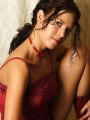 Erin in a red lace outfit