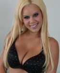 Jennys huge tits are falling out of her black bra