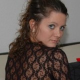 Kalee looks amazing in black lace and a tiny black thong