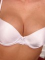 Alyssas big perky tits barely fit in her tight white bra