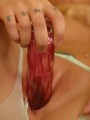 Watch as Jeska fucks her tight wet pussy with a huge glass toy