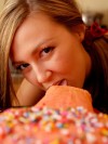 Carmen bakes herself a penis shaped cake for her birthday party