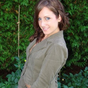 Kylie outside in a short skirt