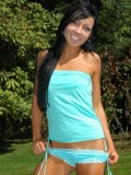 Trista Stevens - Trista wearing sexy aqua lingerie